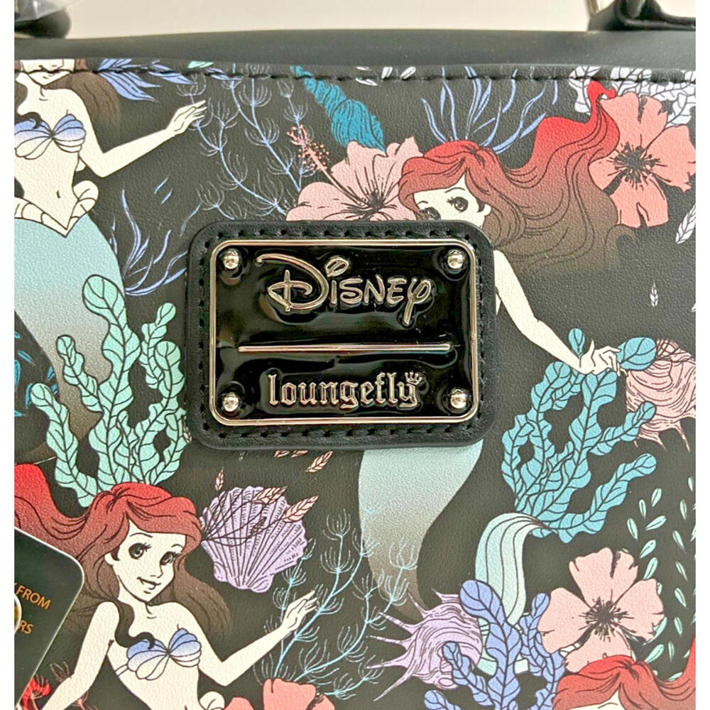 NEW Loungefly Disney Little Mermaid Ariel Allover Print Crossbody Satchel w TAGS - Picture 6 of 9